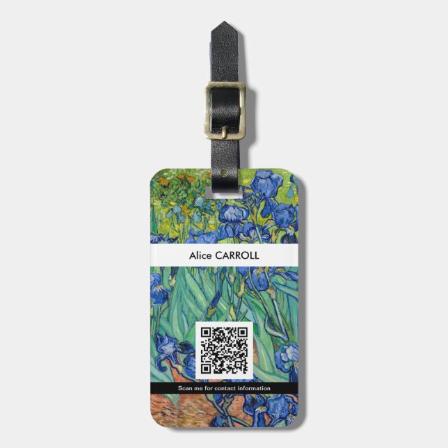 Vincent Van Gogh - Irises - QR-kod Bagagebricka (Vertikal Framsida)