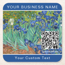 Vincent Van Gogh - Irises - QR-kod Underlägg Papper Kvadrat