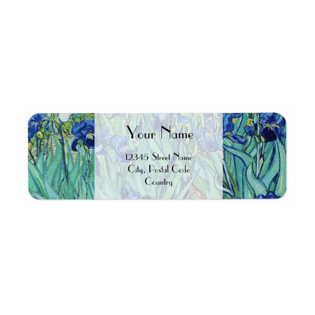 Vincent van Gogh, Irises Returadress Etikett (Framsidan)