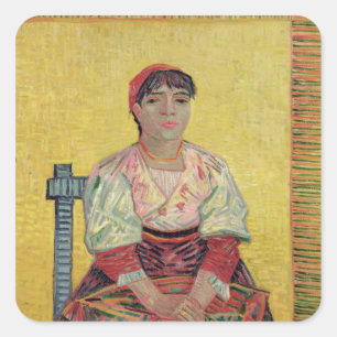 Vincent Van Gogh   italienare: Agostina Segatori Fyrkantigt Klistermärke
