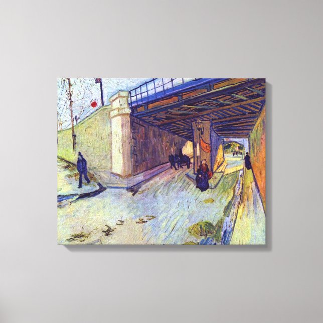 Vincent Van Gogh - Järnvägsbro över Montmajour Canvastryck (Framsida)