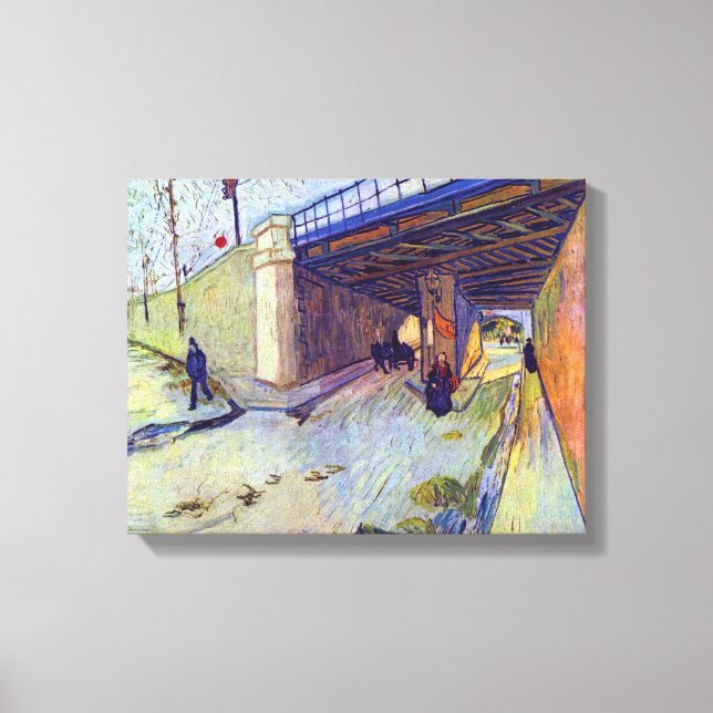Vincent Van Gogh - Järnvägsbro över Montmajour Canvastryck (Framsida)