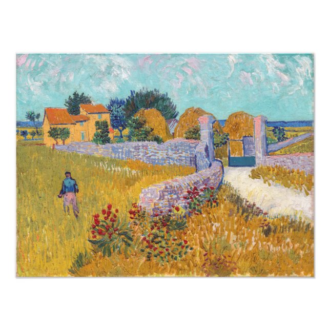 Vincent van Gogh - Jordbrukshus i Provence Fototryck (Framsidan)