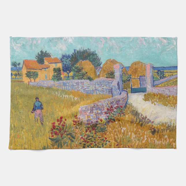 Vincent van Gogh - Jordbrukshus i Provence Kökshandduk (Horisontell)