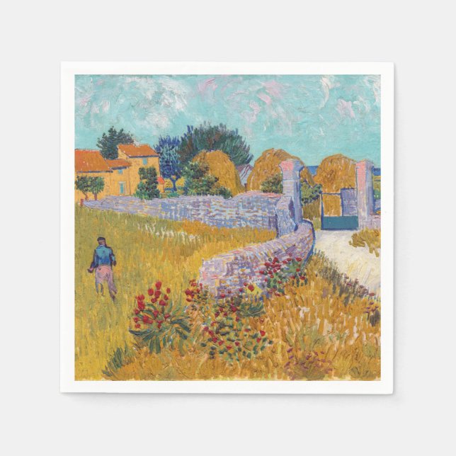 Vincent van Gogh - Jordbrukshus i Provence Pappersservett (Framsidan)