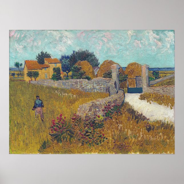 Vincent Van Gogh - Jordbrukshus i Provence Poster (Framsidan)