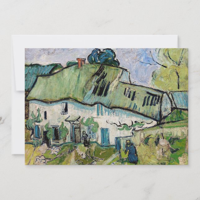 Vincent van Gogh - Jordbrukshus med Två Figurer Inbjudningar (Framsida)