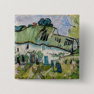 Vincent van Gogh - Jordbrukshus med Två Figurer Knapp