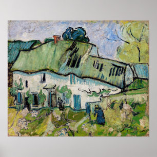 Vincent van Gogh - Jordbrukshus med Två Figurer Poster