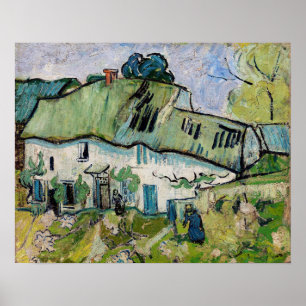 Vincent van Gogh - Jordbrukshus med Två Figurer Poster