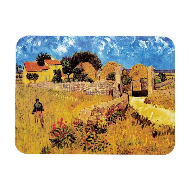 Vincent Van Gogh - Jordbrukshuset i Provence Fine  Magnet (Horisontell)
