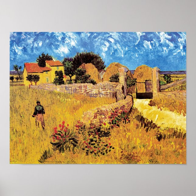 Vincent Van Gogh - Jordbrukshuset i Provence Fine  Poster (Framsidan)