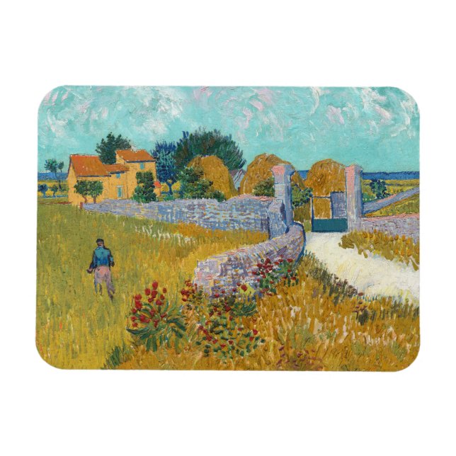 Vincent Van Gogh, jordbrukshuset i Provence Magnet (Horisontell)