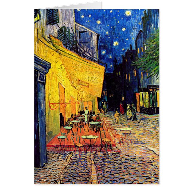 Vincent Van Gogh - Kaféterrassen om natten Finkons Hälsningskort (Framsidan)