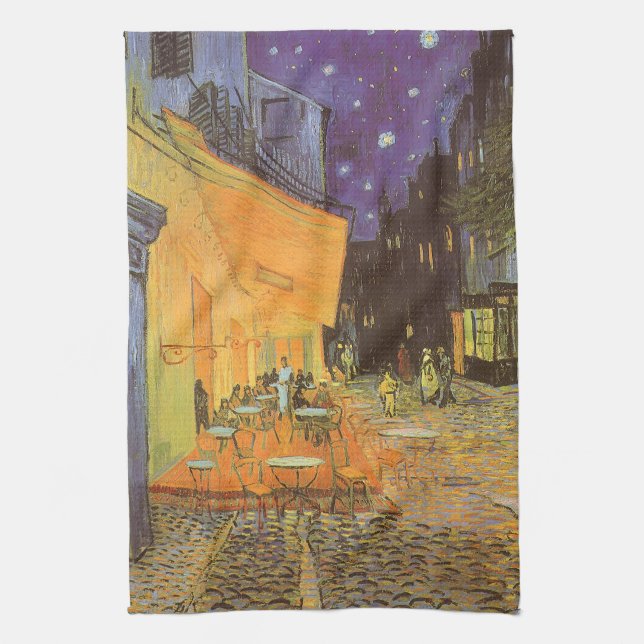 Vincent van Gogh - Kaféterrassen om natten Kökshandduk (Vertikal)