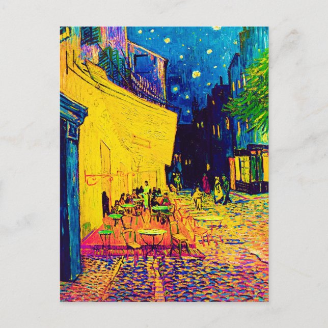 Vincent Van Gogh - Kaféterrassen om natten Pop Art Vykort (Framsida)