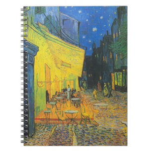 Vincent Van Gogh Kaféterrassen på natten Anteckningsbok Med Spiral