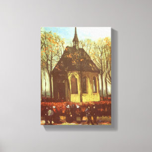 Vincent van Gogh - Kapell i Nuenen, kyrkobesökare Canvastryck