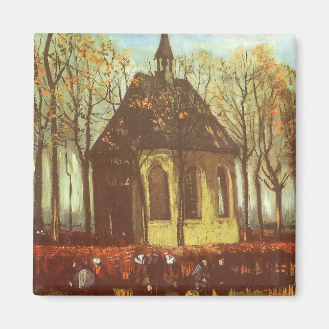 Vincent van Gogh - Kapell i Nuenen, kyrkobesökare Magnet (Framsidan)