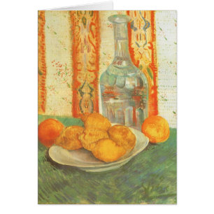 Vincent van Gogh - Karaff och citroner på en tallr Hälsningskort
