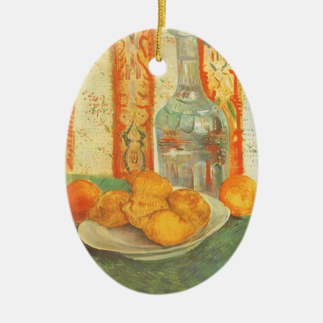 Vincent van Gogh - Karaff och citroner på en tallr Julgransprydnad Keramik (Framsidan)