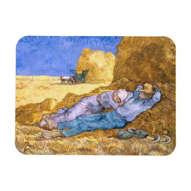 Vincent van Gogh | Kl., Siesta, efter Millet Magnet (Horisontell)