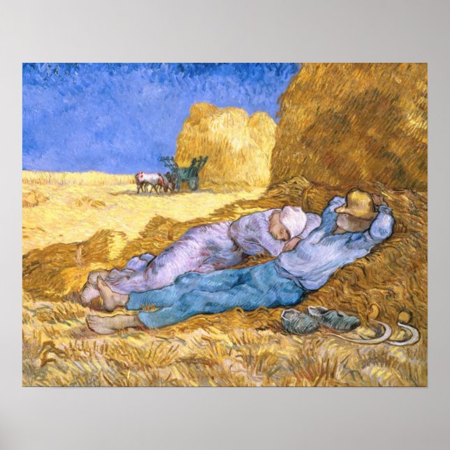 Vincent van Gogh | Kl., Siesta, efter Millet Poster (Framsidan)