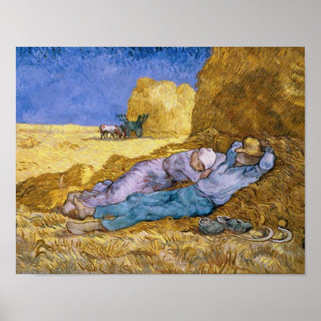 Vincent van Gogh | Kl., Siesta, efter Millet Poster (Framsidan)