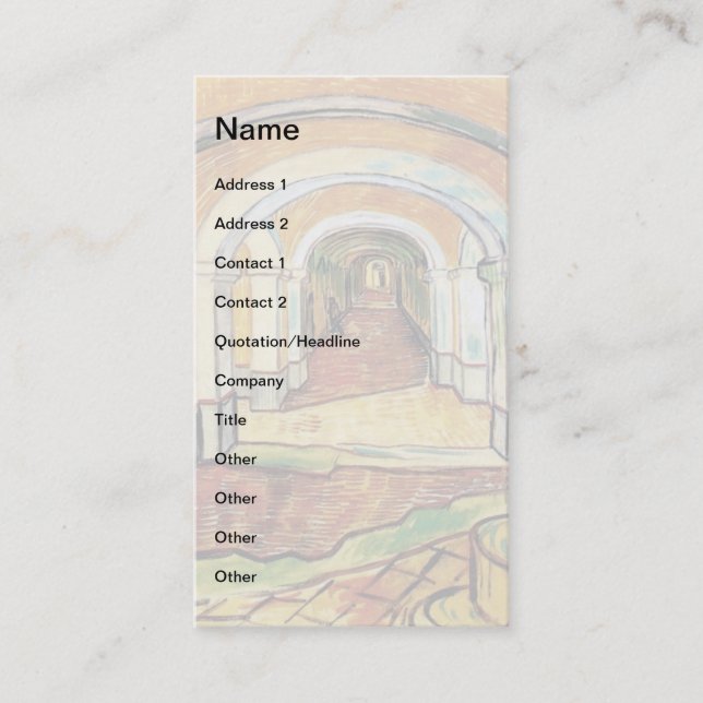 Vincent Van Gogh - Korridor till sjukhuset Saint P Visitkort (Framsida)