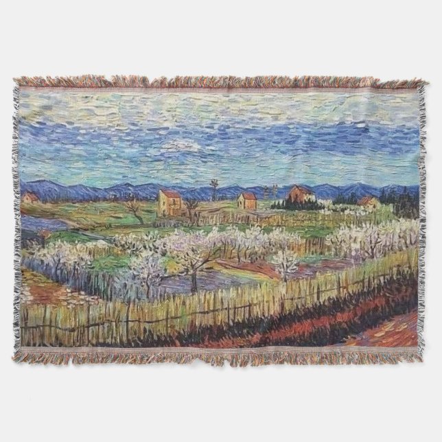 Vincent Van Gogh - Körsbärsträd i blom - Finkonst Filt (Framsidan)