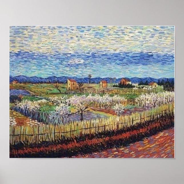 Vincent Van Gogh - Körsbärsträd i blom - Finkonst Poster (Framsidan)