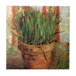 Vincent Van Gogh - Krukväxt med gräslök Kakelplatta