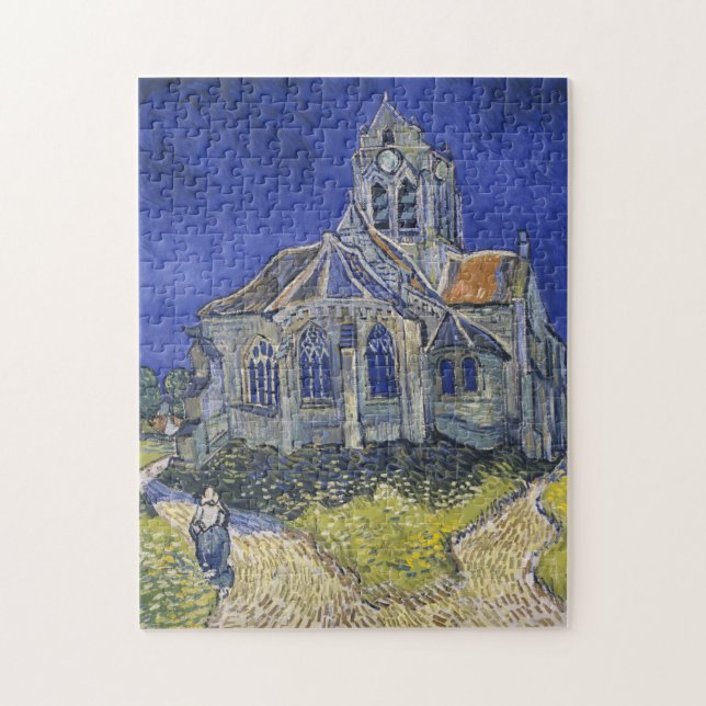 VINCENT VAN GOGH - kyrkan i Auvers 1890 Pussel (Vertikal)