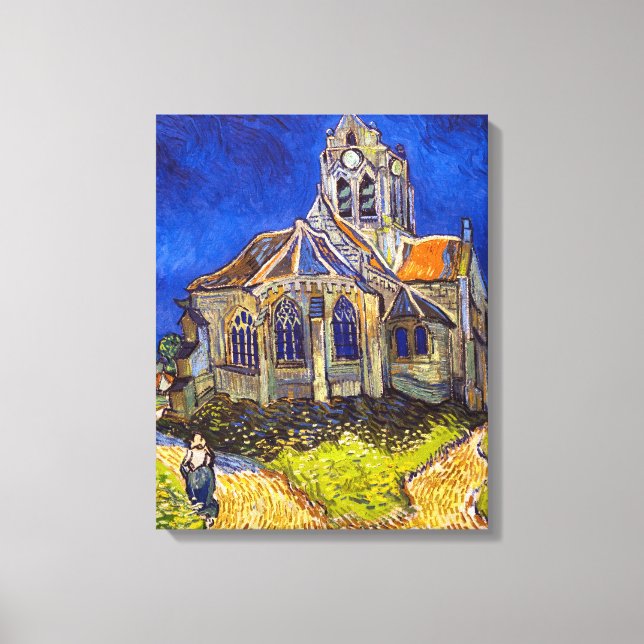 Vincent van Gogh - kyrkan i Auvers Canvastryck (Framsida)