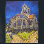 Vincent van Gogh - kyrkan i Auvers Fleecefilt<br><div class="desc">Kyrkan i Auvers/l'Eglise à Auvers-sur-oise av Vincent Van Gogh 1890</div>
