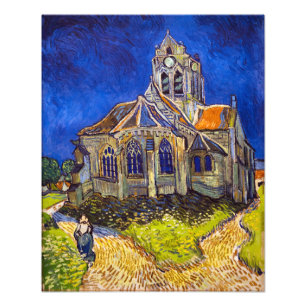 Vincent van Gogh - kyrkan i Auvers Fototryck
