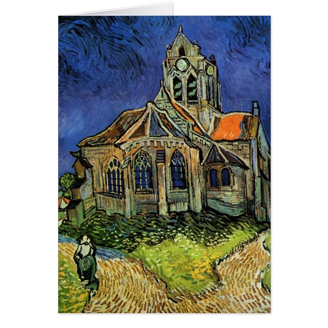 Vincent van Gogh - kyrkan i Auvers Hälsningskort (Framsidan)