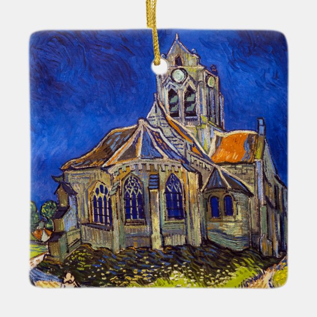 Vincent van Gogh - kyrkan i Auvers Julgransprydnad Keramik (Framsida)