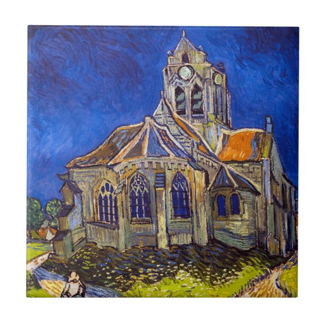 Vincent van Gogh - kyrkan i Auvers Kakelplatta (Framsidan)