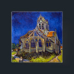 Vincent van Gogh - kyrkan i Auvers Knapp<br><div class="desc">Kyrkan i Auvers/l'Eglise à Auvers-sur-oise av Vincent Van Gogh 1890</div>