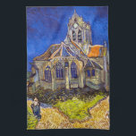 Vincent van Gogh - kyrkan i Auvers Kökshandduk<br><div class="desc">Kyrkan i Auvers/l'Eglise à Auvers-sur-oise av Vincent Van Gogh 1890</div>