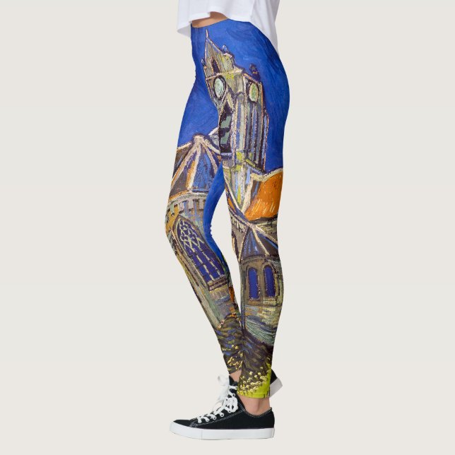 Vincent van Gogh - kyrkan i Auvers Leggings (Vänster)