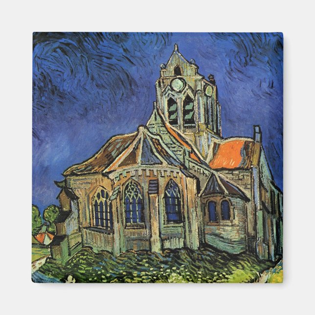 Vincent van Gogh - kyrkan i Auvers Magnet (Framsidan)