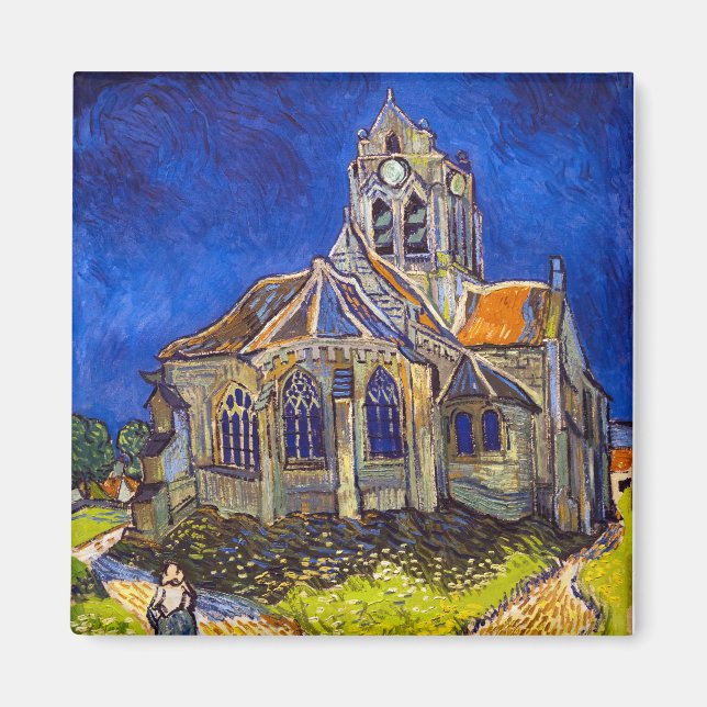 Vincent van Gogh - kyrkan i Auvers Magnet (Framsidan)
