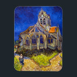 Vincent van Gogh - kyrkan i Auvers Magnet<br><div class="desc">Kyrkan i Auvers/l'Eglise à Auvers-sur-oise av Vincent Van Gogh 1890</div>
