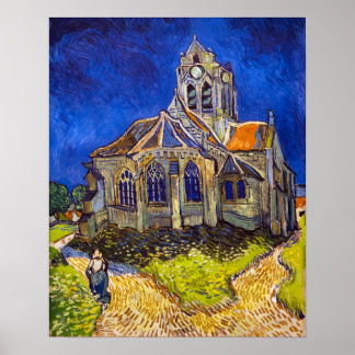 Vincent van Gogh - kyrkan i Auvers Poster