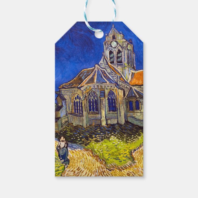Vincent van Gogh - kyrkan i Auvers Presentetikett (Framsidan)