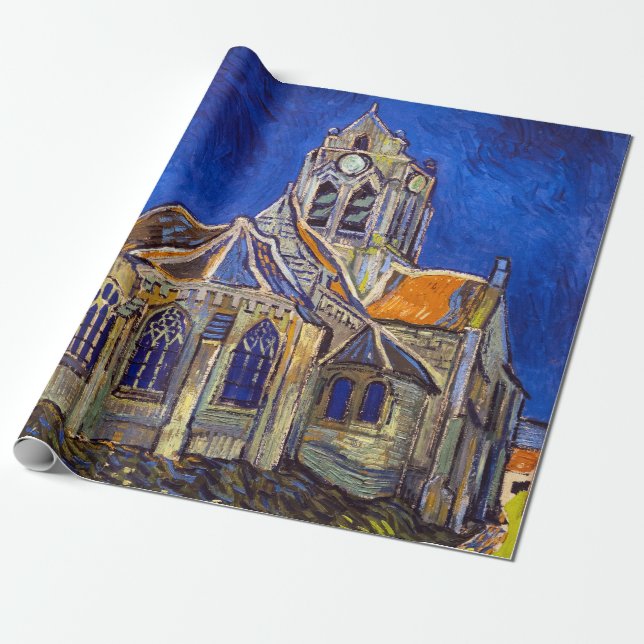 Vincent van Gogh - kyrkan i Auvers Presentpapper (Utrullad)