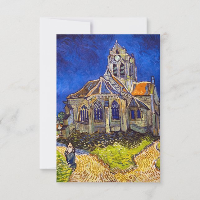 Vincent van Gogh - kyrkan i Auvers Tack Kort (Framsida)