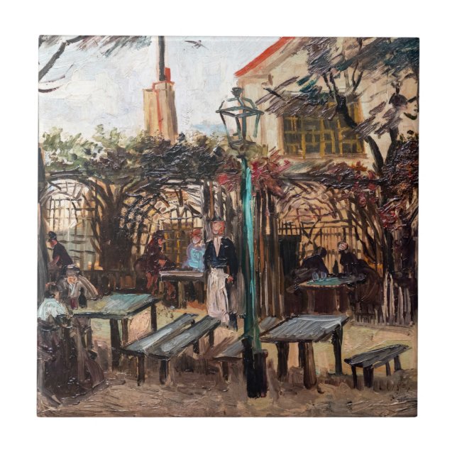 Vincent Van Gogh - La Guinguette på Montmartre Kakelplatta (Framsidan)